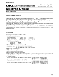 Click here to download MSM7541 Datasheet