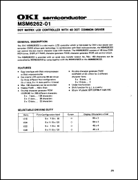 Click here to download MSM6262-01 Datasheet