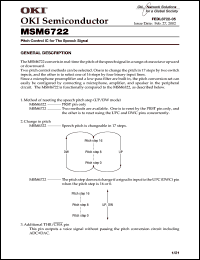 Click here to download MSM6722GS-K Datasheet