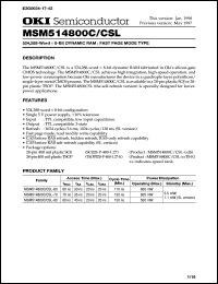 Click here to download MSM514800CSL-70 Datasheet