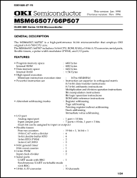 Click here to download MSM66507 Datasheet