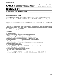 Click here to download MSM7581 Datasheet