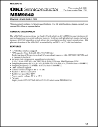 Click here to download MSM9842 Datasheet