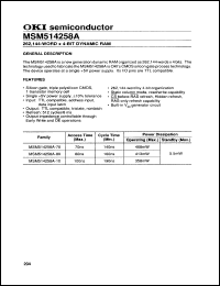 Click here to download MSM514258-12ZS Datasheet