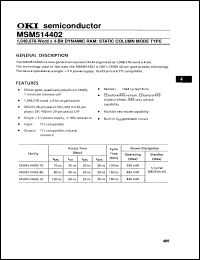 Click here to download MSM514402AL80ZS Datasheet