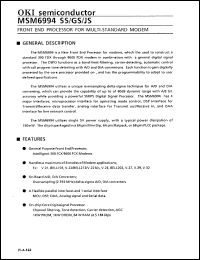 Click here to download MSM6994JS Datasheet