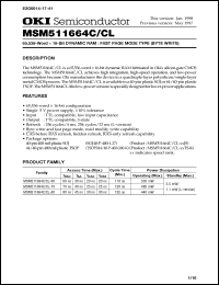 Click here to download MSM511664C-60TS-K Datasheet