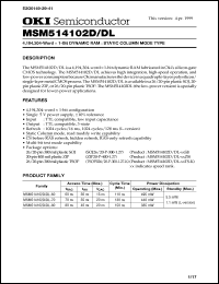 Click here to download MSM514102DL-60SJ Datasheet