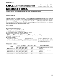 Click here to download MSM5416125A Datasheet