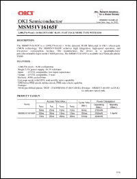 Click here to download MSM51V16165F Datasheet