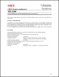 Click here to download ML2240TB Datasheet