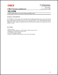 Click here to download ML9298MB Datasheet