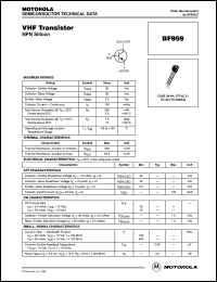 Click here to download BF959ZL1 Datasheet