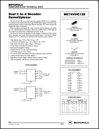 Click here to download MC74VHC139DT Datasheet