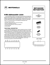 Click here to download MC74AC259D Datasheet