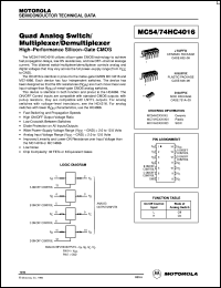 Click here to download MC74HC4016DR2 Datasheet