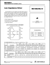 Click here to download MC100LVEL12 Datasheet