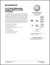 Click here to download MC100LVELT23 Datasheet