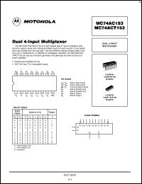 Click here to download MC74AC153 Datasheet