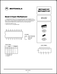 Click here to download MC74AC157 Datasheet