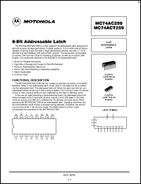 Click here to download MC74ACT259 Datasheet