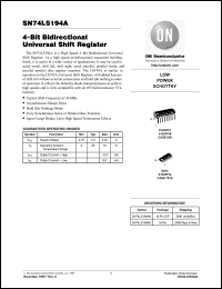 Click here to download SN74LS194 Datasheet