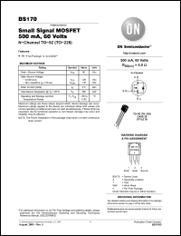 Click here to download BS170ZL1G Datasheet