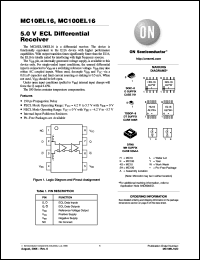 Click here to download MC100EL16DR2G Datasheet