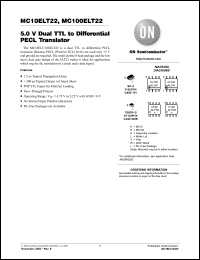 Click here to download MC100ELT22DR2G Datasheet