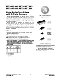 Click here to download MC74ACT540DWG Datasheet