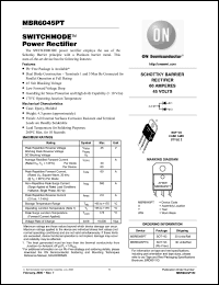 Click here to download MBR6045PTG Datasheet