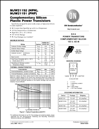 Click here to download MJW21192G Datasheet