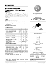 Click here to download MJW18020G Datasheet