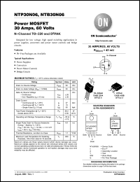 Click here to download NTB30N06 Datasheet