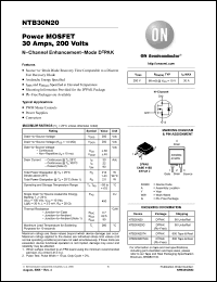 Click here to download NTB30N20 Datasheet