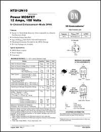 Click here to download NTD12N10-001 Datasheet