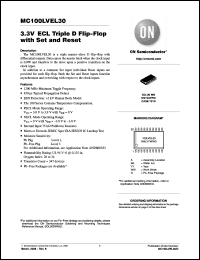 Click here to download MC100LVEL30DWG Datasheet