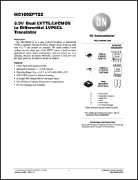 Click here to download MC100EPT22DT Datasheet