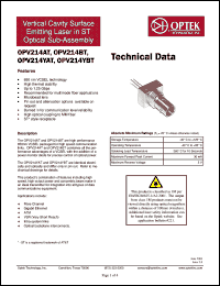 Click here to download OPV214YBT Datasheet
