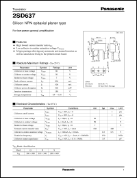 Click here to download 2SD0637 Datasheet