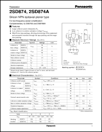 Click here to download 2SD0874 Datasheet