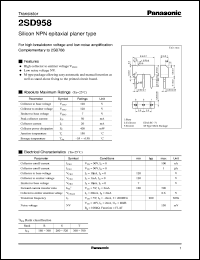 Click here to download 2SD0958 Datasheet