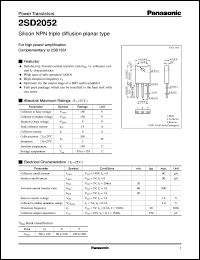 Click here to download 2SD2052 Datasheet