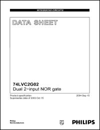 Click here to download 74LVC2G02 Datasheet