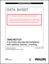 Click here to download 74HCT137U Datasheet