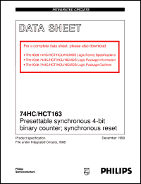 Click here to download 74HC163DB Datasheet