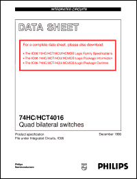 Click here to download 74HC4016U Datasheet