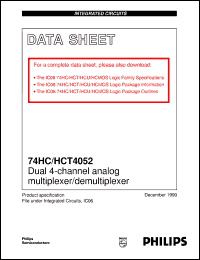 Click here to download 74HC4052U Datasheet