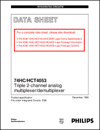 Click here to download 74HC4053U Datasheet