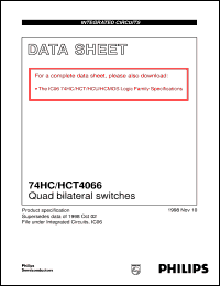 Click here to download 74HCT4066U Datasheet